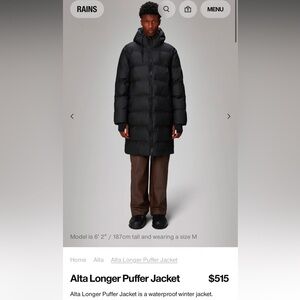 NWT RAINS PUFFER COAT